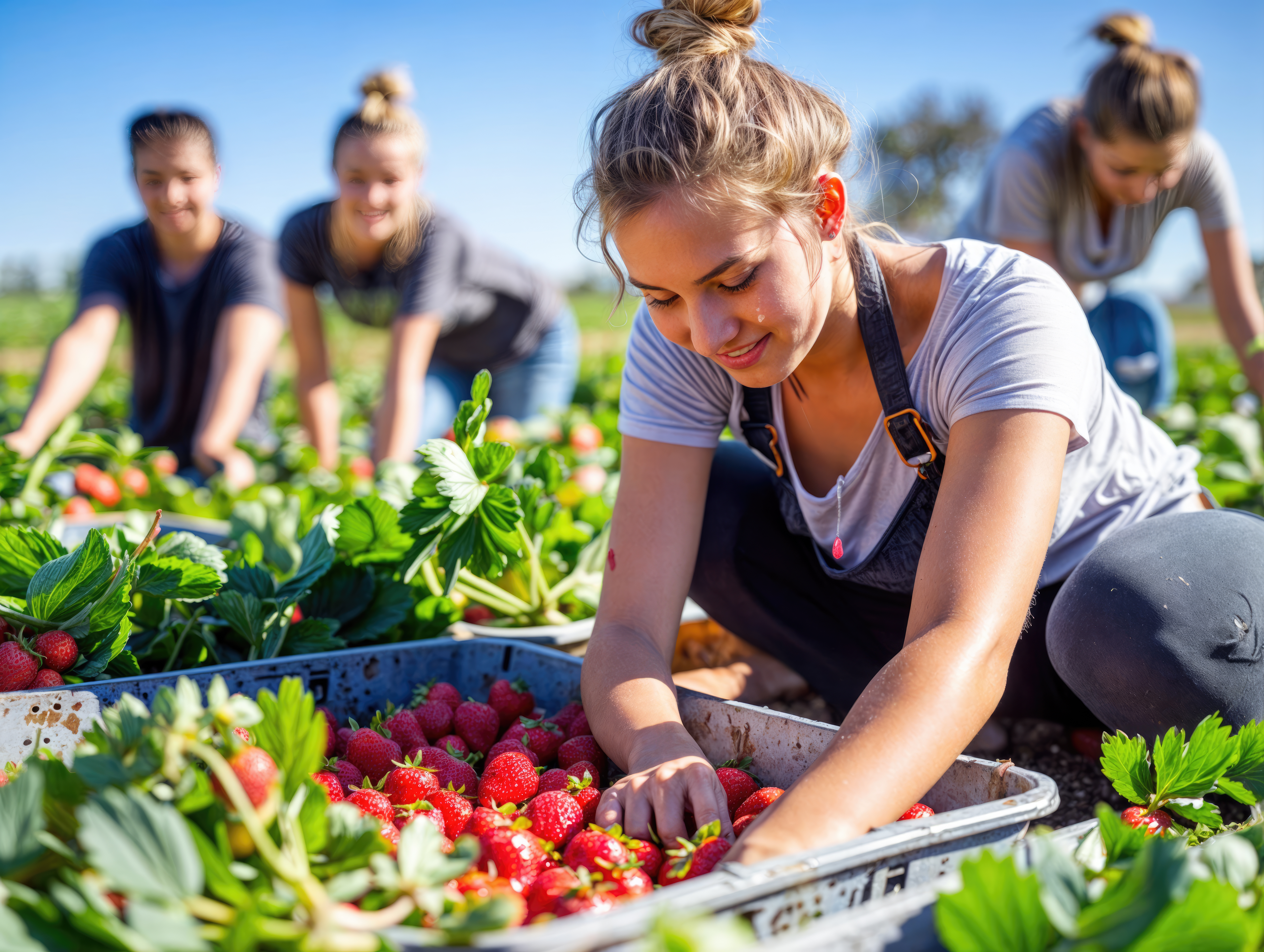 young farmers organic produce